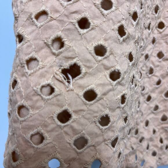 Diane Von Furstenburg Taffy Tan Eyelet Lace Wrap Cotton Belted Midi Dress 6 - Picture 11 of 11